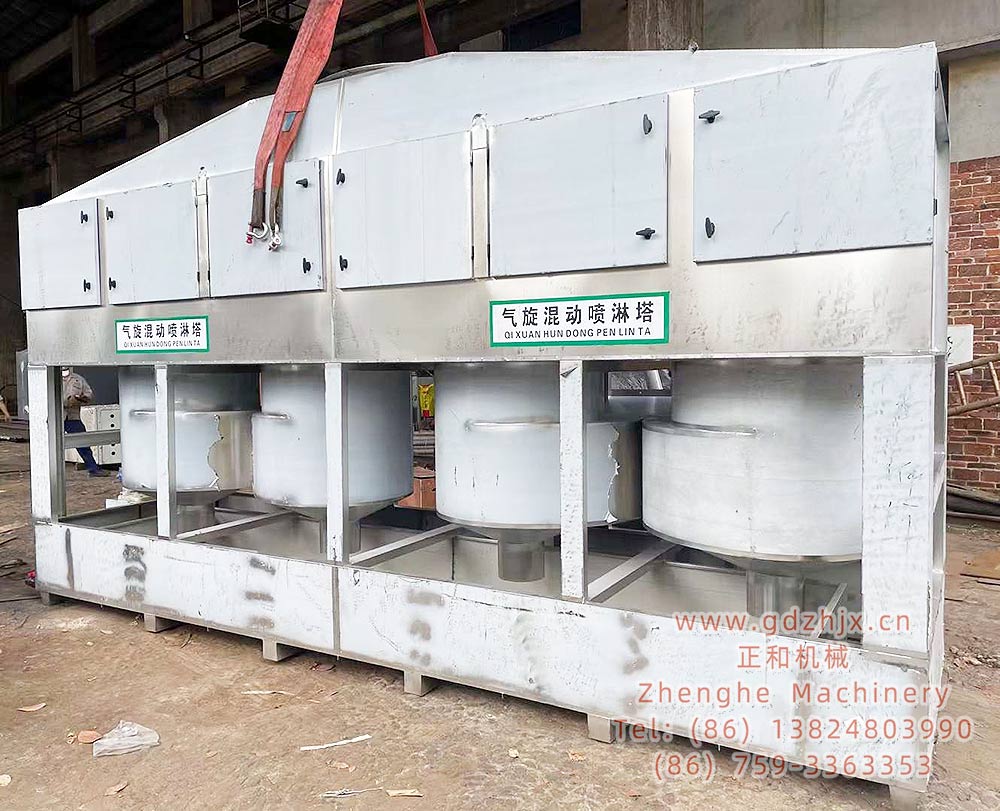橡膠臭氣尾氣處理設(shè)備_氣旋混動噴淋塔
